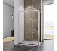 Acezanble 1400x1850mm Sliding Shower Enclosure 5mm Glass Screen Reversible Cubicle Door + 700x1850mm Side Panel
