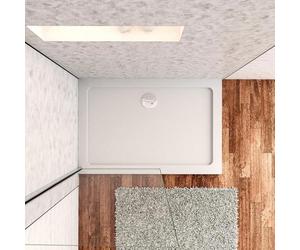 Acezanble 1400x760mm Rectangle Stone Shower Tray Free Waste