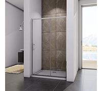 Acezanble 1500mm Sliding Shower Enclosure 5mm Glass Screen Reversible Cubicle Door 1850H with 1500x700mm Stone Tray Free Waste
