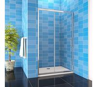 Acezanble 1500mm Sliding Shower Enclosure 8mm easyclean Screen Reversible Cubicle Door 1900H with 1500x800mm Stone Tray Free Waste