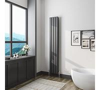 Acezanble 1600x272mm Vertical Flat Panel Radiator Anthracite Double Modern Central Heating Radiators for Bathroom Kitchen Living Room
