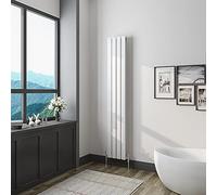 Acezanble 1600x272mm Vertical Flat Panel Radiator White Double Modern Central Heating Radiators for Bathroom Kitchen Living Room