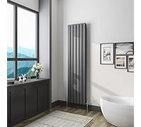 Acezanble 1600x408mm Vertical Flat Panel Radiator Anthracite Double Modern Central Heating Radiators for Bathroom Kitchen Living Room