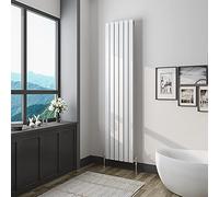 Acezanble 1800x408mm Vertical Flat Panel Radiator White Double Modern Central Heating Radiators for Bathroom Kitchen Living Room