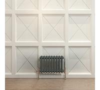 Acezanble∣2 Column Radiator, Horizontal 300mm Anthracite Wide Low Tradiontal Cast Iron Style Radiator Centre Heating for Window Hallway