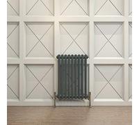 Acezanble∣2 Column Radiator, Horizontal 600mm Anthracite Wide Low Tradiontal Cast Iron Style Radiator Centre Heating for Window Hallway