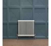 Acezanble∣2 Column Radiator, Horizontal 600mm White Wide Low Tradiontal Cast Iron Style Radiator Centre Heating for Window Hallway