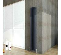 Acezanble∣3 Column Radiator, Vertical 1800mm Anthracite Tall Traditional Cast Iron Style Radiators Windows Hallyway