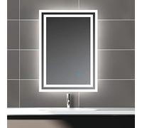 Acezanble 500x700 Bathroom Wall Mirror with LED Lights,Anti-fog,Touch Sensor Switch,Vertical or Horizontal
