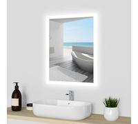 Acezanble 500x700mm Bathroom Mirror with LED Lights, 3 Colors Dimmable Light, Wall Mounted Vanity Mirror, Anti-fog, Memory Function, IP44, Illuminated Makeup Mirror for Bathroom