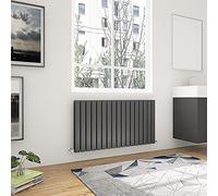 Acezanble 600x1156mm Horizontal Flat Panel Radiator Anthracite Double Modern Central Heating Radiators for Bathroom Kitchen Living Room