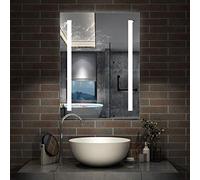 Acezanble 600x800 Bathroom Mirrors with LED Lights,Demister Pad,IP44,Touch Sensor Switch Wall Mounted