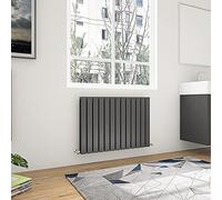 Acezanble 600x884mm Horizontal Flat Panel Radiator Anthracite Double Modern Central Heating Radiators for Bathroom Kitchen Living Room