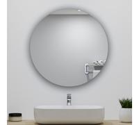 Acezanble 60cm Round Mirror, Large Circle Hanging Wall Mirror, Frameless Bathroom Mirrors Home Decorative Wall Mounted
