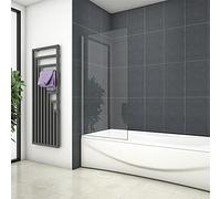 Acezanble 700x1400mm Corner Fixed Bath Shower Screen Over Bath Square Cut