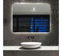 Acezanble 800 x 600mm Backlit LED Illuminated Bathroom Mirror with Light Sensor + Demister + 3 Color Dimmable