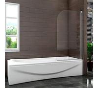 Acezanble 800x1400mm 180°Pivot Bath Screen Shower Screen Tempered Glass Door Panel