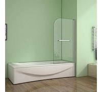 Acezanble 800x1400mm Eletro Off White Frame Single Pivot Shower Bath Screen with Towel Rail