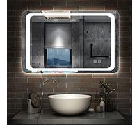 Acezanble 800x600 Bathroom Mirrors with LED Lights,Demister Pad,Dual Touch Sensor Switch,Wall Mounted,IP44,Vertical or Horizontal