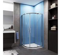 Acezanble 800x800x1900mm Quadrant Shower Enclosure Cubicle with 800x800mm Shower Tray Waste Riser kit