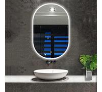 Acezanble 900 x 600mm Oval LED Illuminated Bathroom Mirror with Light Sensor + Demister + 3 Color Dimmable