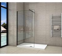 Acezanble 900x1850mm Black Frame Walk in Shower Enclosure 8mm Easyclean Glass Screen