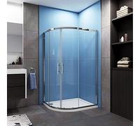 Acezanble 900x760x1900mm Quadrant Shower Enclosure Cubicle with 900x760mm Left Shower Tray Waste