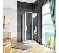 Acezanble 900x900x1850mm Corner Entry Shower Enclosure Sliding Doors Cubicle with 900x900x30mm Stone Tray and Waste