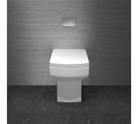 Acezanble Bathroom Back to Wall Toilet Modern Pan Square Cloakroom Soft Close Seat P-T BTW