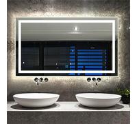 Acezanble Bathroom Mirror with LED Lights, 1200 x 700 mm Illuminated Bathroom Mirror with Demister Wall Mounted Bathroom LED Mirror Dimmable 3 Colour Light Memory Function Horizontal/Vertical