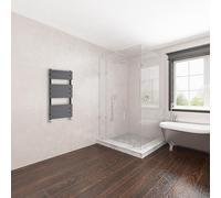 Acezanble Bathroom Towel Rail Radiators Vertical Flat Panel Heated Towel Towel Rack Wall Mounted Ladder 800 x 450mm Anthracite
