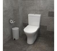 Acezanble Close Coupled Ceramic Toilet Modern Bathroom Round Soft Close Seat WC Pan Dual Flush Cistern