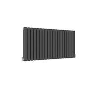 BYB Horizontal Column Anthracite Radiator Oval Double Designer Radiator 600x1180mm Central Heating Interior Design