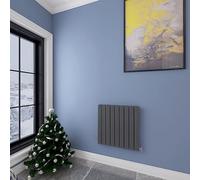 Acezanble∣Horizontal Designer Flat Panel Radiator Anthracite 600x612mm Double Panel Central Heating