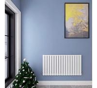 Acezanble∣Horizontal Designer Flat Panel Radiator White 600x1156mm Single Panel Central Heating