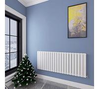 Acezanble∣Horizontal Designer Flat Panel Radiator White 600x1428mm Double Panel Central Heating