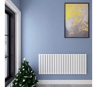 Acezanble∣Horizontal Designer Flat Panel Radiator White 600x1428mm Single Panel Central Heating