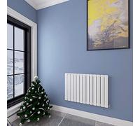 Acezanble∣Horizontal Designer Flat Panel Radiator White 600x884mm Double Panel Central Heating