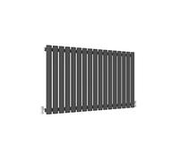 Acezanble∣Horizontal Designer Oval Column Radiator Anthracite 600x1003mm Single Panel Centre Heating Radiator-Perfect for Barthroom,Hallway,Living Room, Kitchen