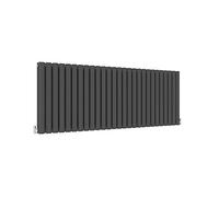 Acezanble∣Horizontal Designer Radiator Oval Column Anthracite 600x1593mm Double Panel Centre Heating -Perfect for Barthroom,Hallway,Living Room, Kitchen