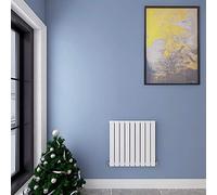 Acezanble∣Horizontal Flat Panel Radiators Central Heating White Single Designer 600x612mm