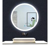 Acezanble LED Bathroom Mirrors,Demister Pad,Touch Sensor Switch,Wall Mounted,IP44,Vertical or Horizontal (Type 8-30mm, 600 X 600mm)