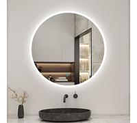 Acezanble LED Round Bathroom Mirror with Light 800mm, Illuminated Wall Mounted Backlit Vanity Mirror with Demister, Anti-fog Large Circle Makeup Mirror