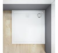 Acezanble New 800x800x30mm Slimline Square Shower Enclosure Stone Tray Free Waste