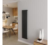Acezanble∣Oval Column Radiator 1600x354mm Vertical Radiator Black Single Column Central Heating Radiators Modern Designer Radiators