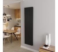 Acezanble∣Oval Column Radiator 1800x472mm Vertical Radiator Black Double Column Central Heating Radiators Modern Designer Radiators