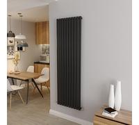 Acezanble∣Oval Column Radiator 1800x590mm Vertical Radiator Black Single Column Central Heating Radiators Modern Designer Radiators