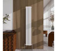 Acezanble Radiator 1600×236mm White Vertical Double Oval Column Designer Central Heating Rad for Bathroom/Kitchen/Living Room