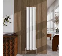 Acezanble Radiator 1600×354mm White Vertical Single Oval Column Designer Central Heating Rad for Bathroom/Kitchen/Living Room
