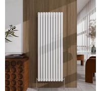 Acezanble Radiator 1600×590mm White Vertical Single Oval Column Designer Central Heating Rad for Bathroom/Kitchen/Living Room